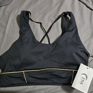 Zyia Black Gilded Light n Tight bra